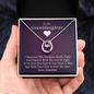 Gift To My Granddaughter, I Squeezed This Tight | Lucky Horseshoe 14k White Gold Necklace