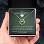Gift for Granddaughter from Grandmother, 14k Gold Lucky Horseshoe Necklace, Green Poem Card With Box