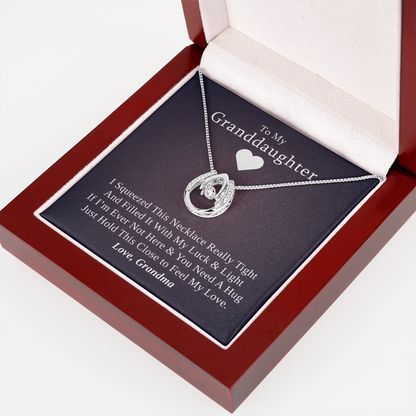 Gift for Granddaughter from Grandmother, 14k Gold Lucky Horseshoe Necklace, Lilac Poem Card With Box