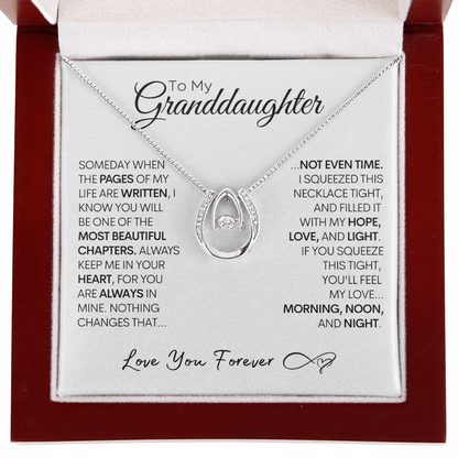 Granddaughter Horse Shoe Gold Necklace With Message Card