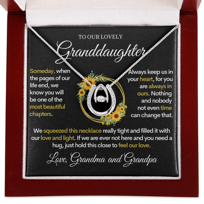 To Our Lovely Granddaughter (Grandma and Grandpa), Lucky Horseshoe Gold Necklace for Grand Daughters