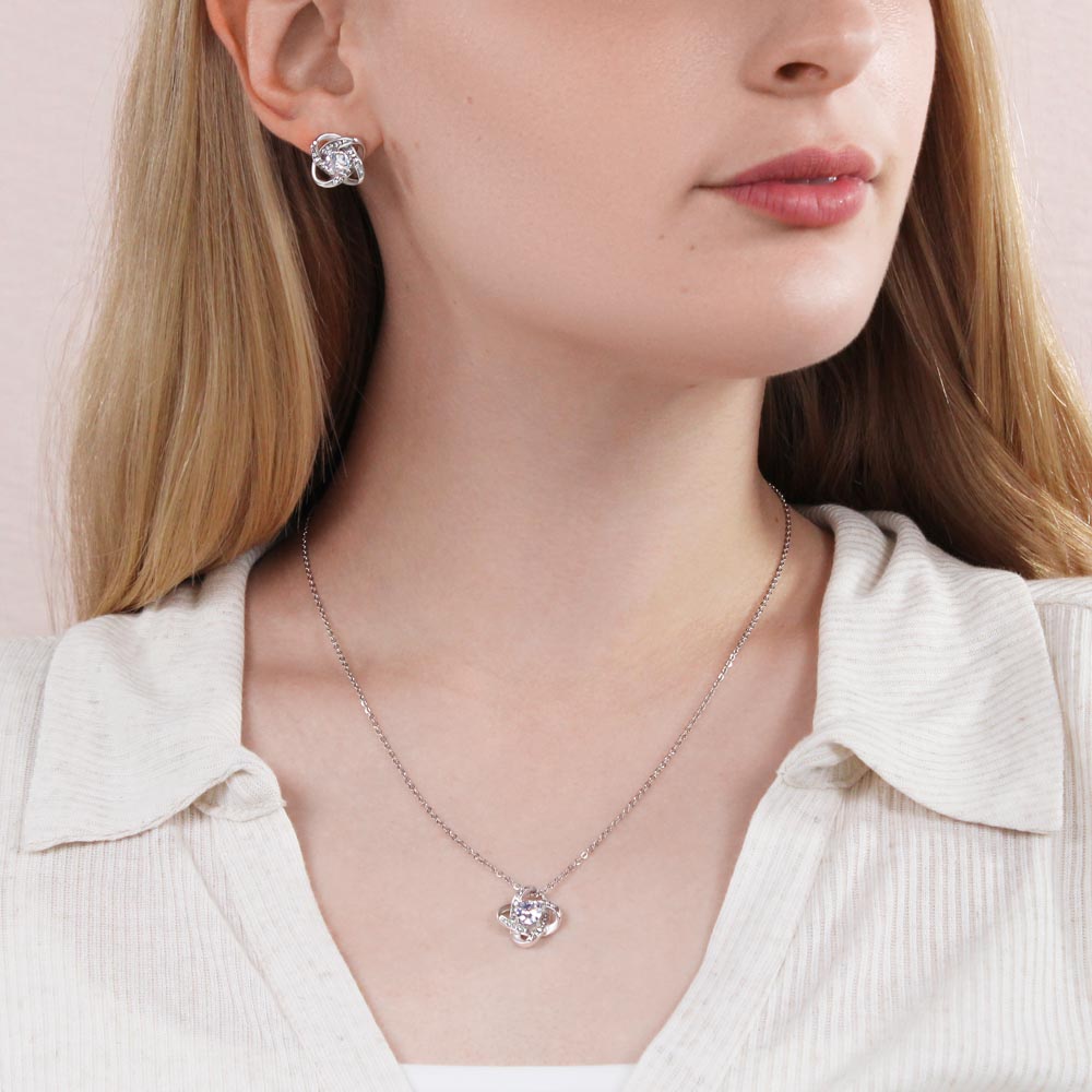 To My Niece - Believe In Your Heart | 14k White Gold Necklace and Earring Set
