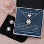 To My Granddaughter — A Grandmother's Love | 14k White Gold Necklace and Earring Set | Blue Card