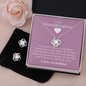 To My Granddaughter — A Grandmother's Love | 14k White Gold Necklace and Earring Set | Pink Card