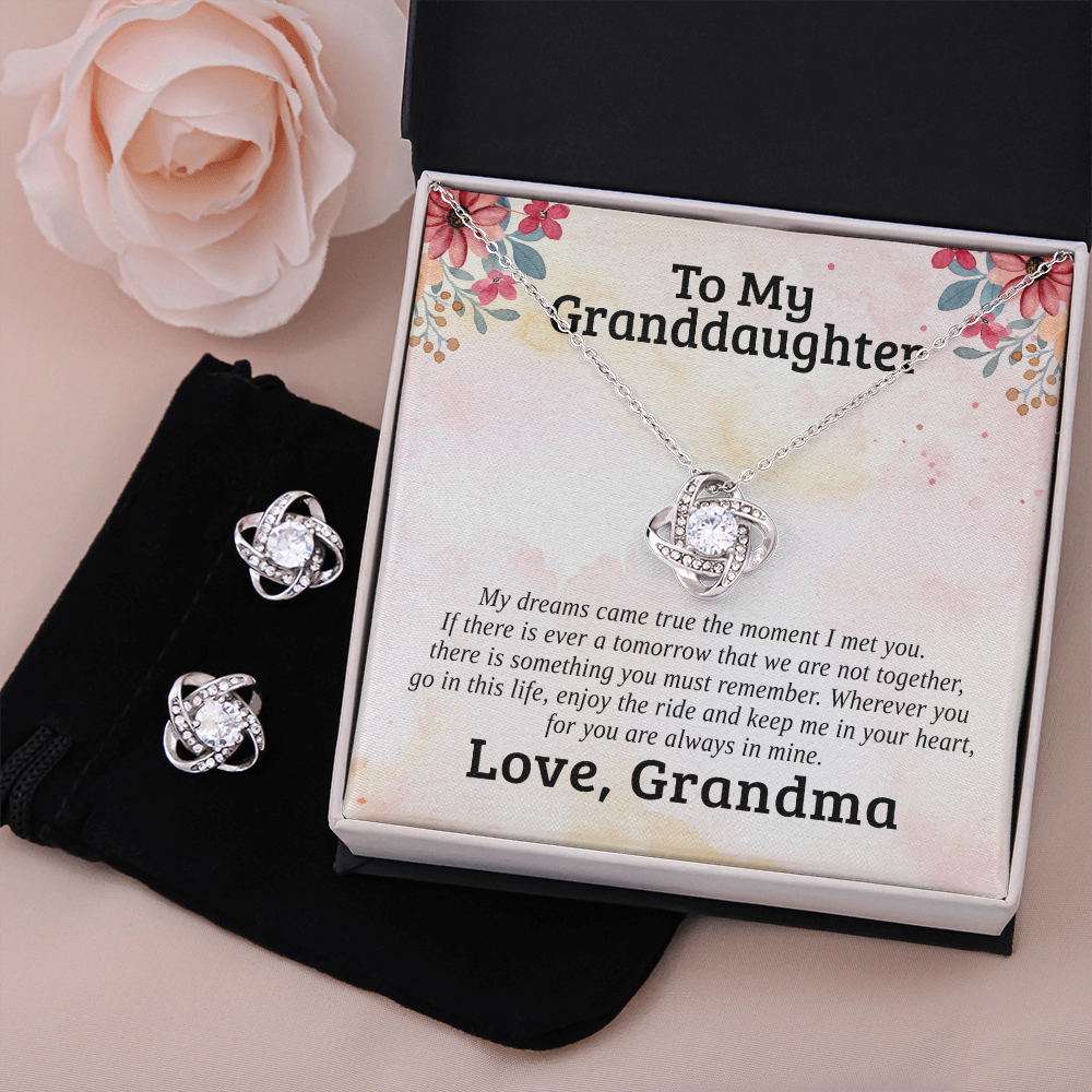 To My Granddaughter — Dreams | 14k White Gold Necklace and Earring Set