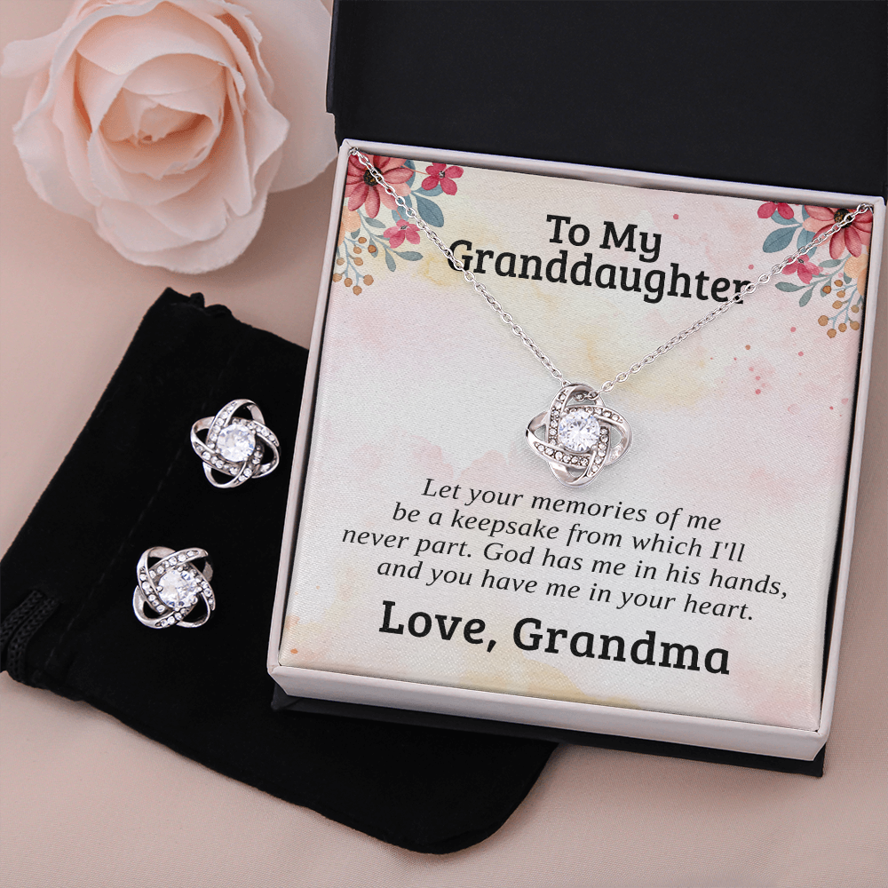 To My Granddaughter — Memories | 14k White Gold Necklace and Earring Set