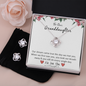 To My Granddaughter, From Grandma — Keep Me In Your Heart | 14k White Gold Necklace and Earring Set