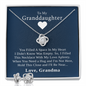 To My Granddaughter — A Grandmother's Love | 14k White Gold Necklace and Earring Set | Blue Card