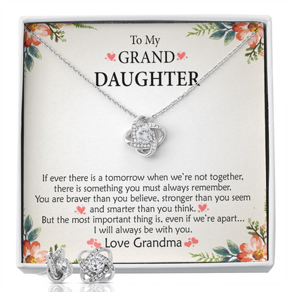 To My Granddaughter —  Stronger Than You Believe | 14k White Gold Necklace and Earring Set