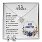 To My Mother You Are Strong Enough | 14k White Gold Necklace and Earring Set
