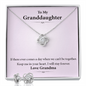 To My Granddaughter, From Grandma — Keep Me In Your Heart | 14k White Gold Necklace and Earring Set
