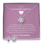 To My Granddaughter — A Grandmother's Love | 14k White Gold Necklace and Earring Set | Pink Card