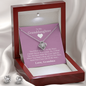 To My Granddaughter — A Grandmother's Love | 14k White Gold Necklace and Earring Set | Pink Card