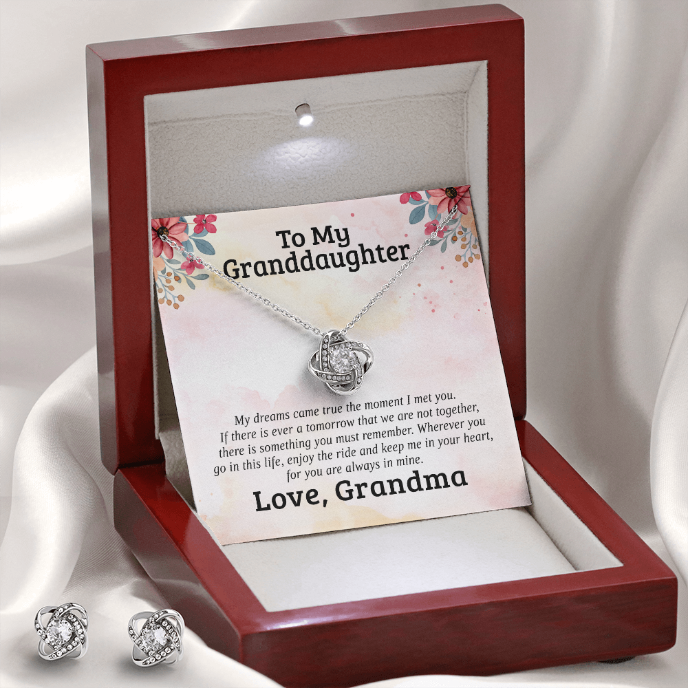 To My Granddaughter — Dreams | 14k White Gold Necklace and Earring Set