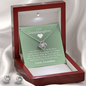 To My Granddaughter — A Grandmother's Love | 14k White Gold Necklace and Earring Set | Green Card