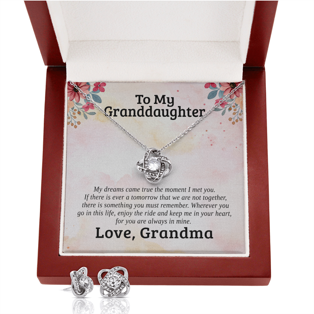 To My Granddaughter — Dreams | 14k White Gold Necklace and Earring Set