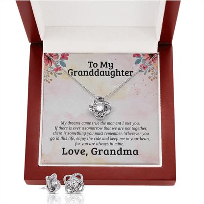 To My Granddaughter — Dreams | 14k White Gold Necklace and Earring Set