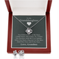 To My Granddaughter — A Grandmother's Love | 14k White Gold Necklace and Earring Set | Green Card