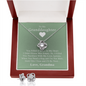 To My Granddaughter — A Grandmother's Love | 14k White Gold Necklace and Earring Set | Green Card