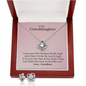 To My Granddaughter, From Grandma — Keep Me In Your Heart | 14k White Gold Necklace and Earring Set