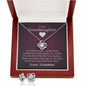To My Granddaughter — A Grandmother's Love | 14k White Gold Necklace and Earring Set | Purple Card