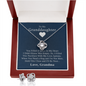 To My Granddaughter — A Grandmother's Love | 14k White Gold Necklace and Earring Set | Blue Card