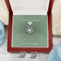 To My Granddaughter — A Grandmother's Love | 14k White Gold Necklace and Earring Set | Green Card