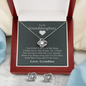 To My Granddaughter — A Grandmother's Love | 14k White Gold Necklace and Earring Set | Green Card