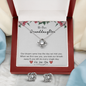 To My Granddaughter, From Grandma — Keep Me In Your Heart | 14k White Gold Necklace and Earring Set