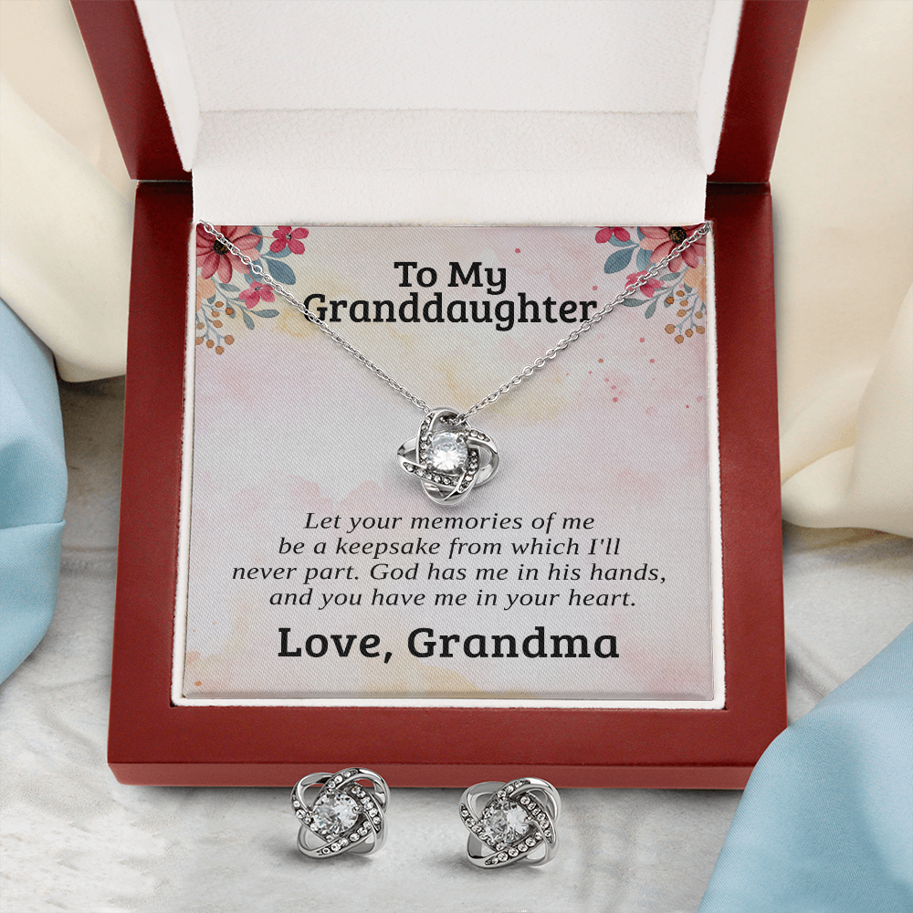 To My Granddaughter — Memories | 14k White Gold Necklace and Earring Set