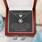 To My Granddaughter — A Grandmother's Love | 14k White Gold Necklace and Earring Set | Gray Card