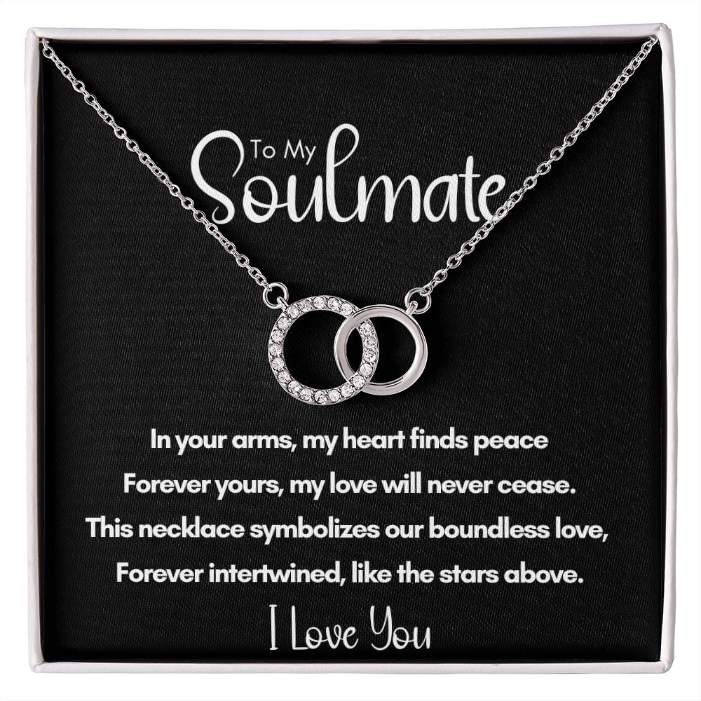 To My Soulmate - Forever Yours | Locked Circles Necklace With Poem Card