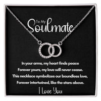 To My Soulmate - Forever Yours | Locked Circles Necklace With Poem Card