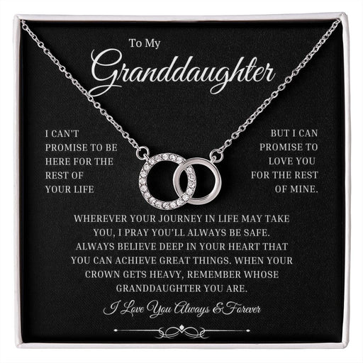 Granddaughter Gift from Grandma or Grandpa, "Your Journey" 14k White Gold Circles Necklace Two Tone Box