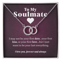 To My Soulmate Necklace - "Perfect Pair" Stainless Steel and White Gold, Poem Gift Box Included