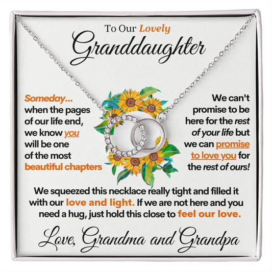 Granddaughter (Love Grandma and Grandpa) | Beautiful Gold Circles of Life Necklace