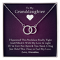 Granddaughter - Hugs Forever | 14k White Gold Interlocked Circles Necklace
