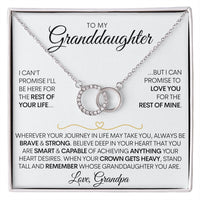 To My Granddaughter Necklace (Love, Grandpa) - Promise To Love You, Gold & Stainless Steel Necklace