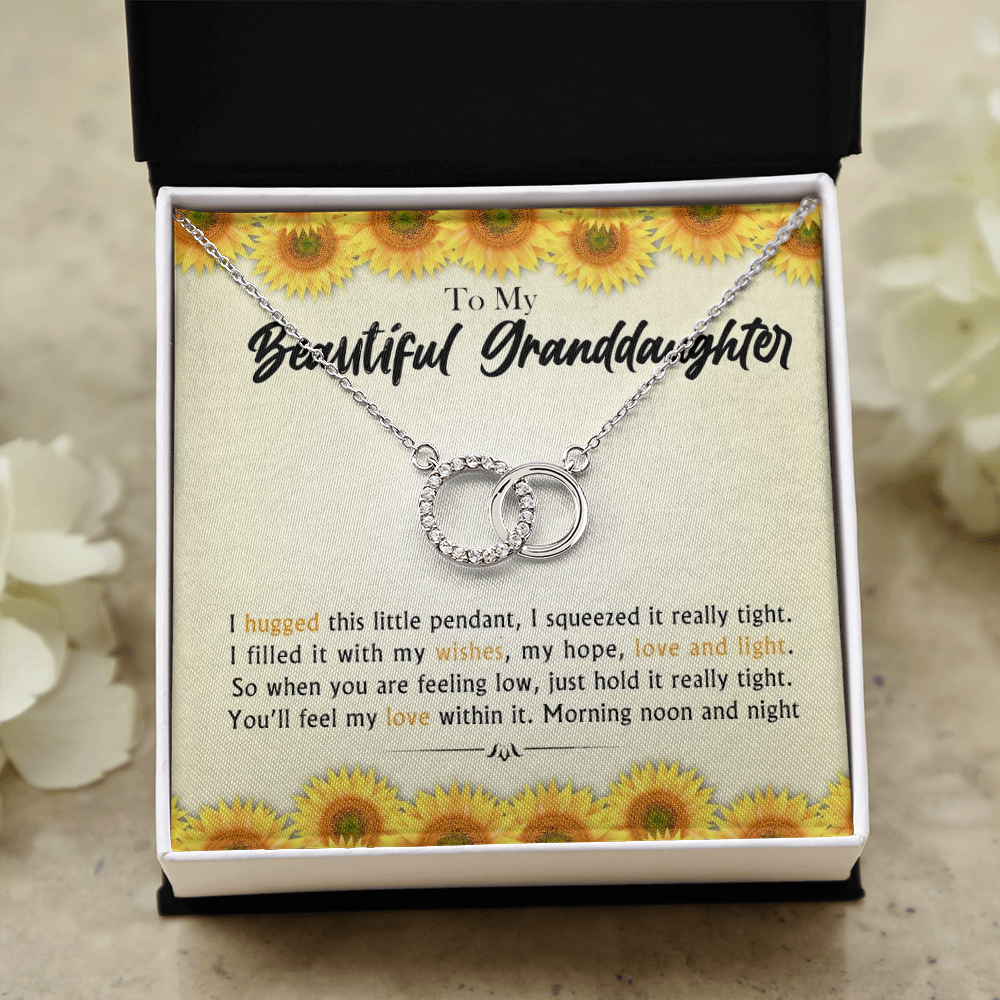 To My Beautiful Granddaughter | 14k White Gold Locked Circles Necklace