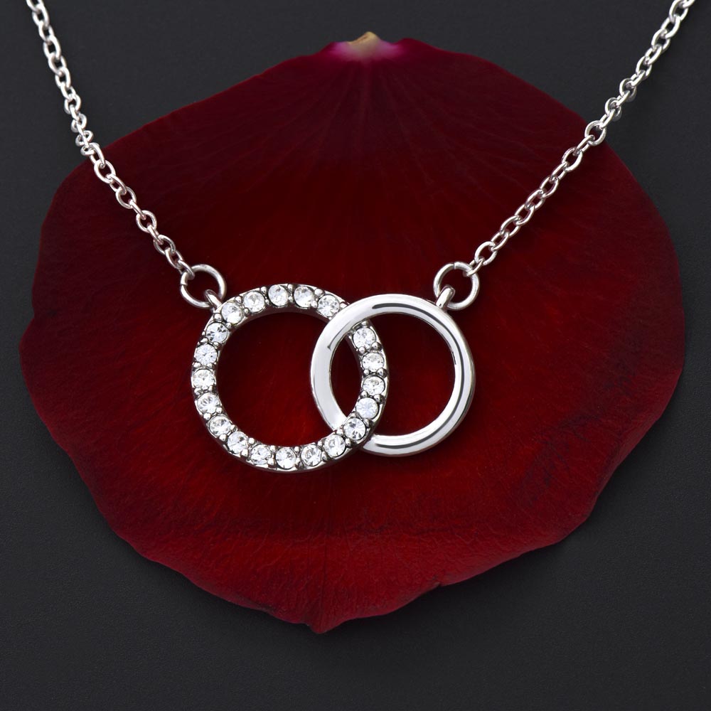 To My Granddaughter - Squeezed This Necklace (Sunflower) | Beautiful 14k White Gold Locked Circles Necklace