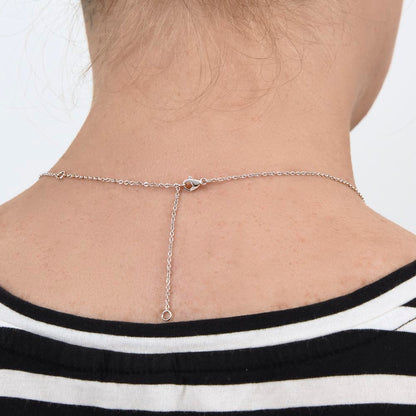 Granddaughter - Hugs Forever | 14k White Gold Interlocked Circles Necklace