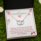 To My Granddaughter - Roses & Flower Hugs | Beautiful 14k White Gold Locked Circles Necklace