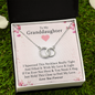 To My Granddaughter - Cherry Blossom Hugs | Beautiful 14k White Gold Locked Circles Necklace