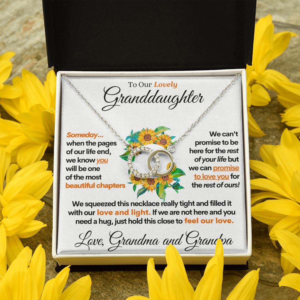 Granddaughter (Love Grandma and Grandpa) | Beautiful Gold Circles of Life Necklace