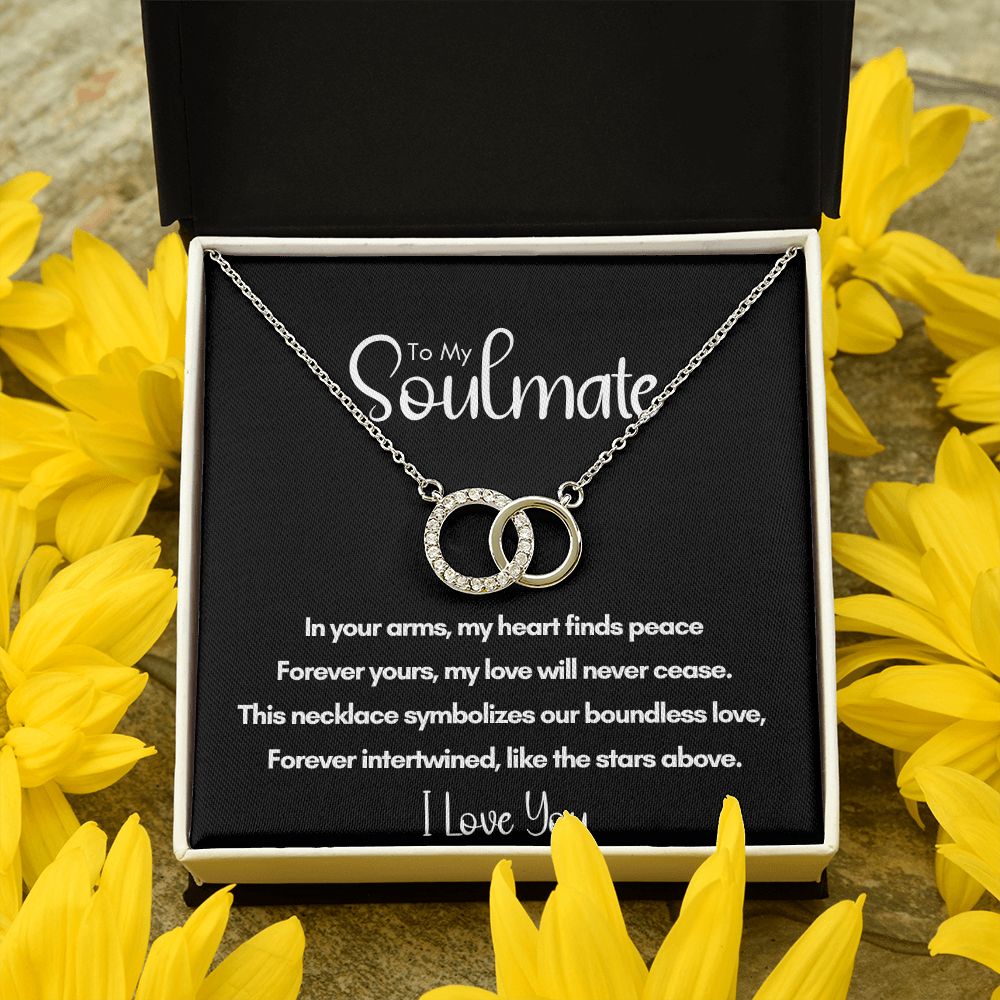To My Soulmate - Forever Yours | Locked Circles Necklace With Poem Card