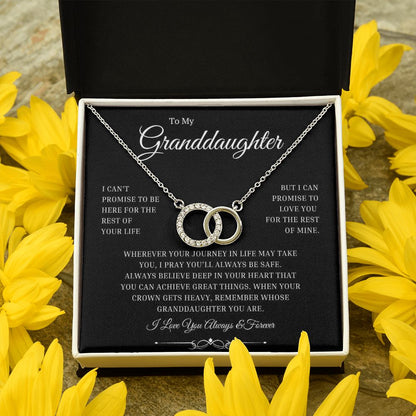 Granddaughter Gift from Grandma or Grandpa, "Your Journey" 14k White Gold Circles Necklace