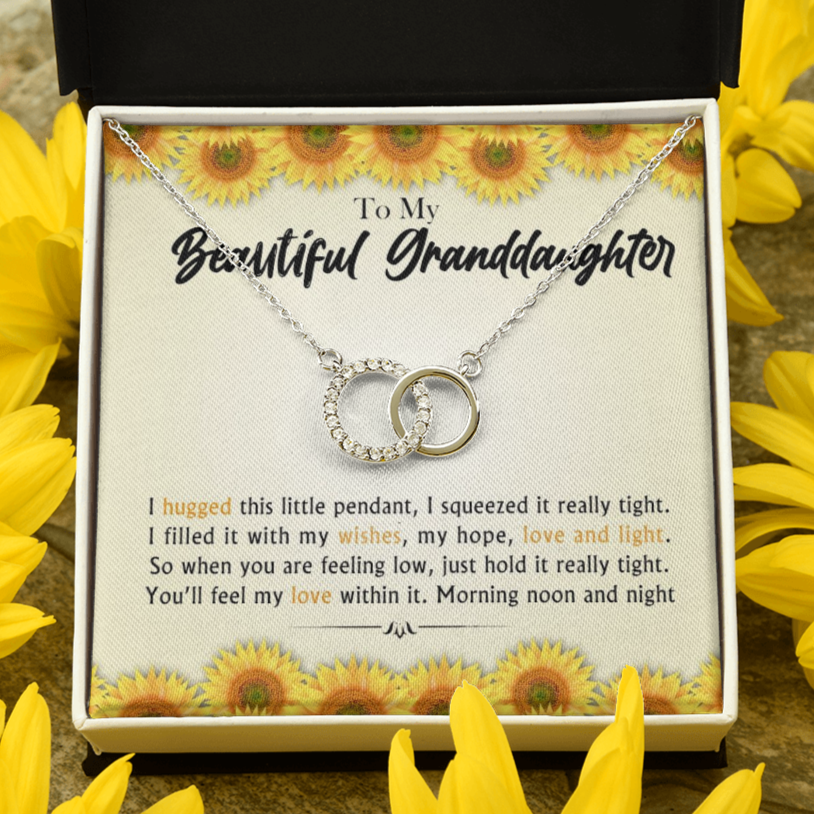 To My Beautiful Granddaughter | 14k White Gold Locked Circles Necklace
