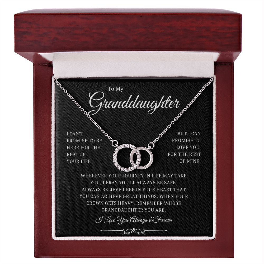 Granddaughter Gift from Grandma or Grandpa, "Your Journey" 14k White Gold Circles Necklace