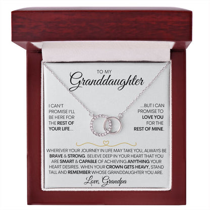 To My Granddaughter Necklace (Love, Grandpa) - Promise To Love You, Gold & Stainless Steel Necklace