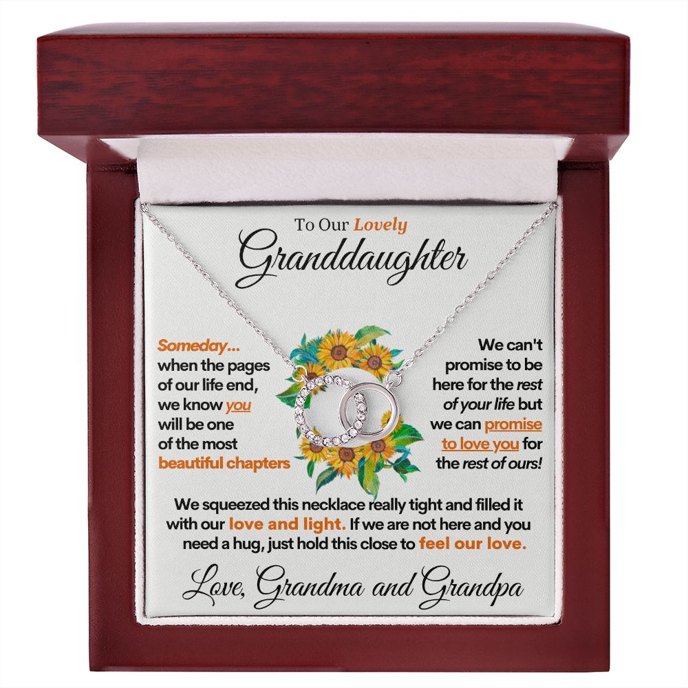 Granddaughter (Love Grandma and Grandpa) | Beautiful Gold Circles of Life Necklace